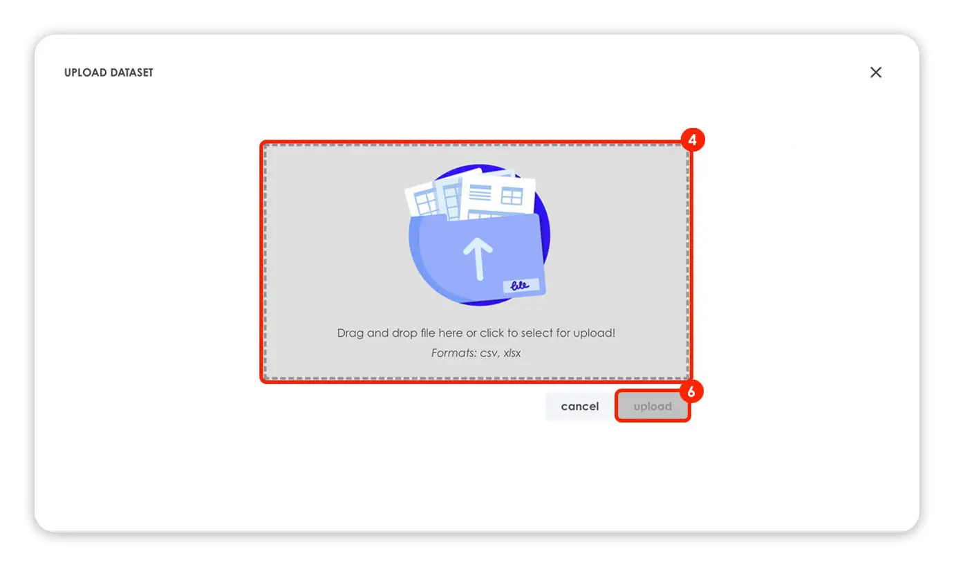 Kiplot Reporting Feature - Upload Dataset Screen